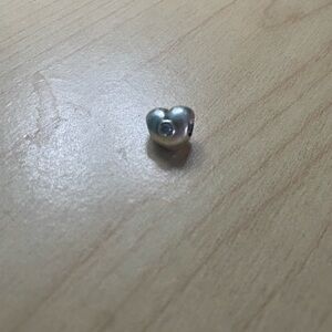 Silver Heart Charm with Gemstone